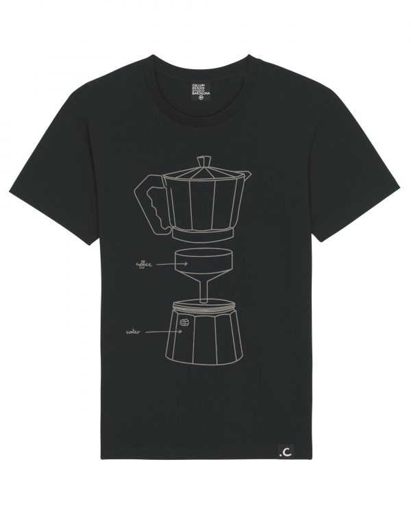Samarreta orgànica unisex COFFEE LOVER (negre)