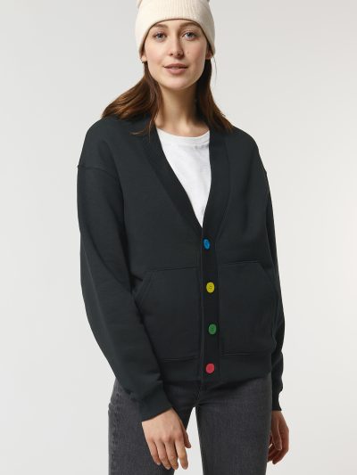 COLOURFUL BUTTONS organic unisex cardigan