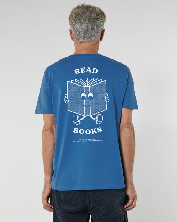 READ BOOKS camiseta orgánica unisex (azul eléctrico)