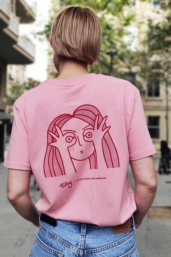 Camiseta orgánica unisex TINY PEEK (rosa pastel)