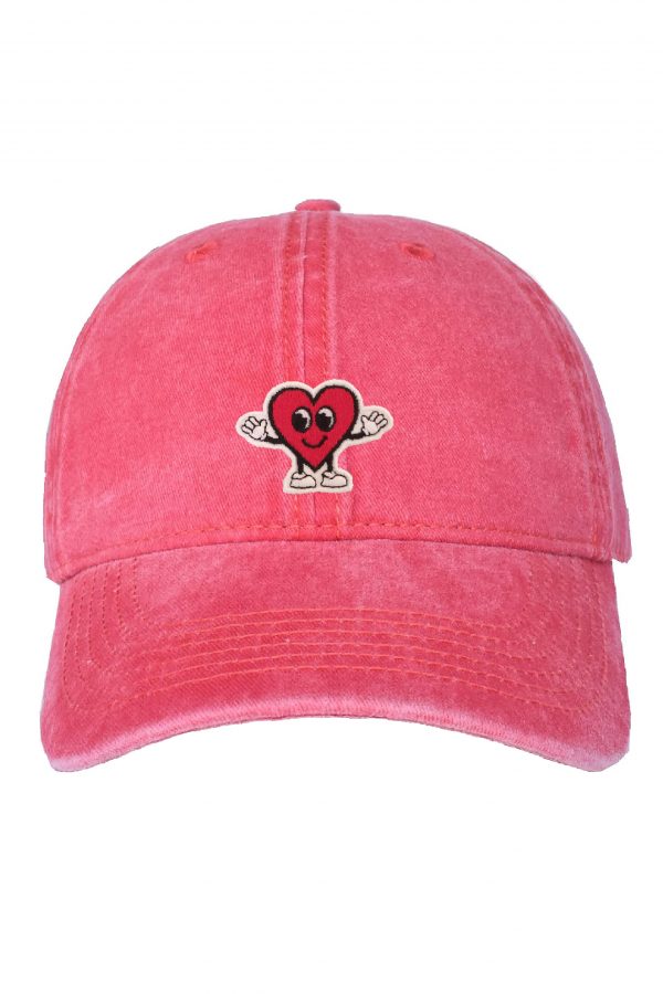 HAPPY HEART vintage red cap