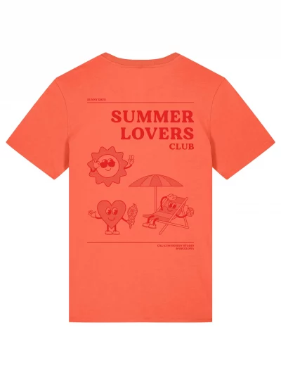 SUMMER LOVERS CLUB organic unisex t-shirt (coral)