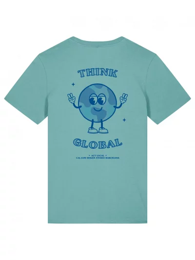 THINK GLOBAL organic unisex t-shirt (teal blue)