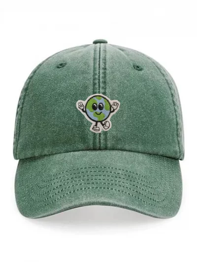 THINK GLOBAL vintage green cap