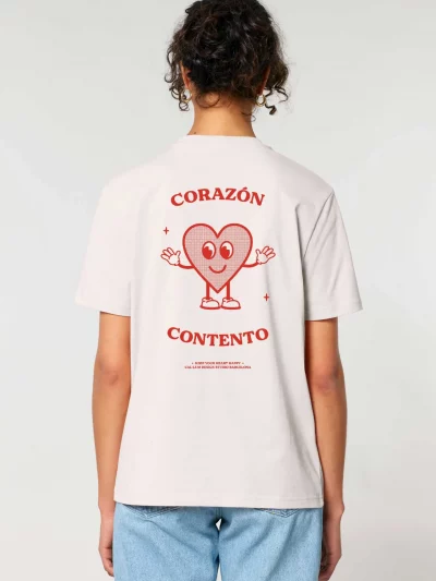 CORAZÓN CONTENTO camiseta unisex orgánica (vintage white)