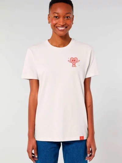 CORAZÓN CONTENTO camiseta unisex orgánica (vintage white)